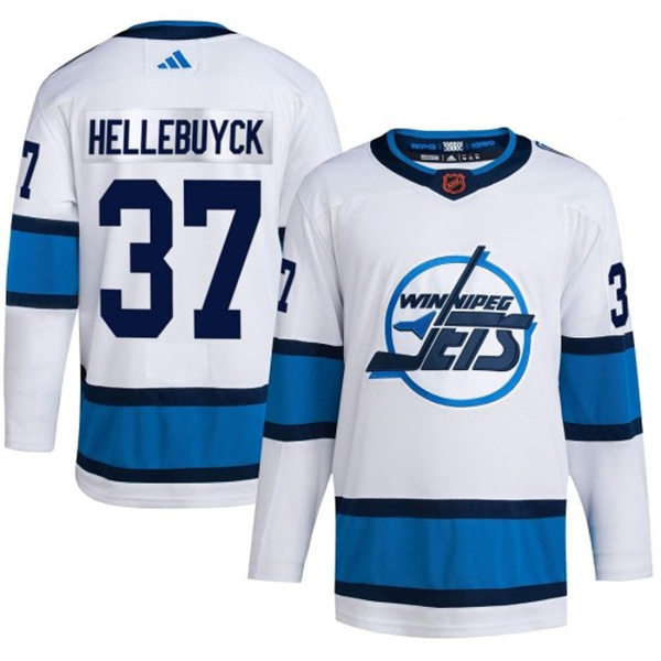 Men's Winnipeg Jets #37 Connor Hellebuyck White 2022-23 Reverse Retro Jersey